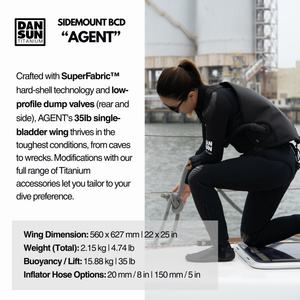 TITANIUM "AGENT" SIDEMOUNT BCD image 3
