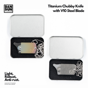 Titanium Chubby Knife with V10 Steel Blade image 5