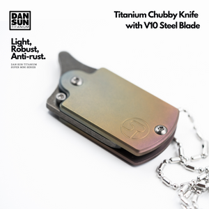 Titanium Chubby Knife with V10 Steel Blade image 3