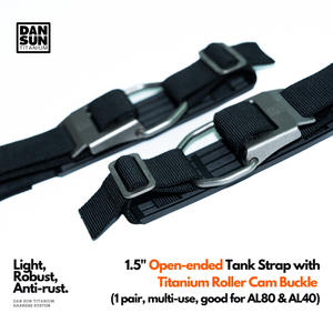 1.5" Open-ended Tank Strap with Titanium Roller Cam Buckle (1 pair) image 1