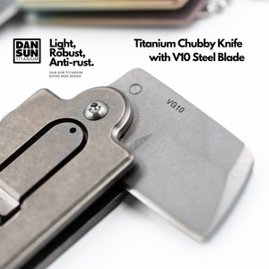 Titanium Chubby Knife with V10 Steel Blade image 6