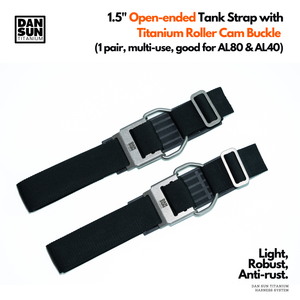 1.5" Open-ended Tank Strap with Titanium Roller Cam Buckle (1 pair) image 0