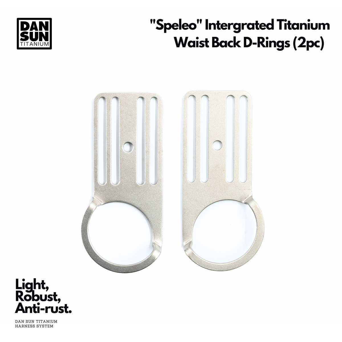 "Speleo" Titanium Waist Back D-rings (2pc)