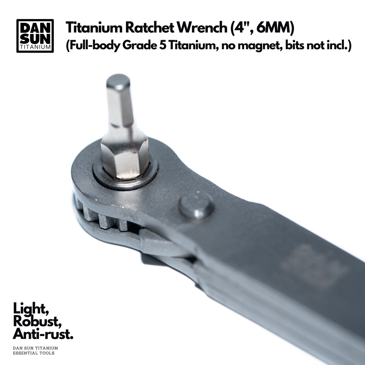 Titanium Ratchet Wrench 4" (6MM) image 0