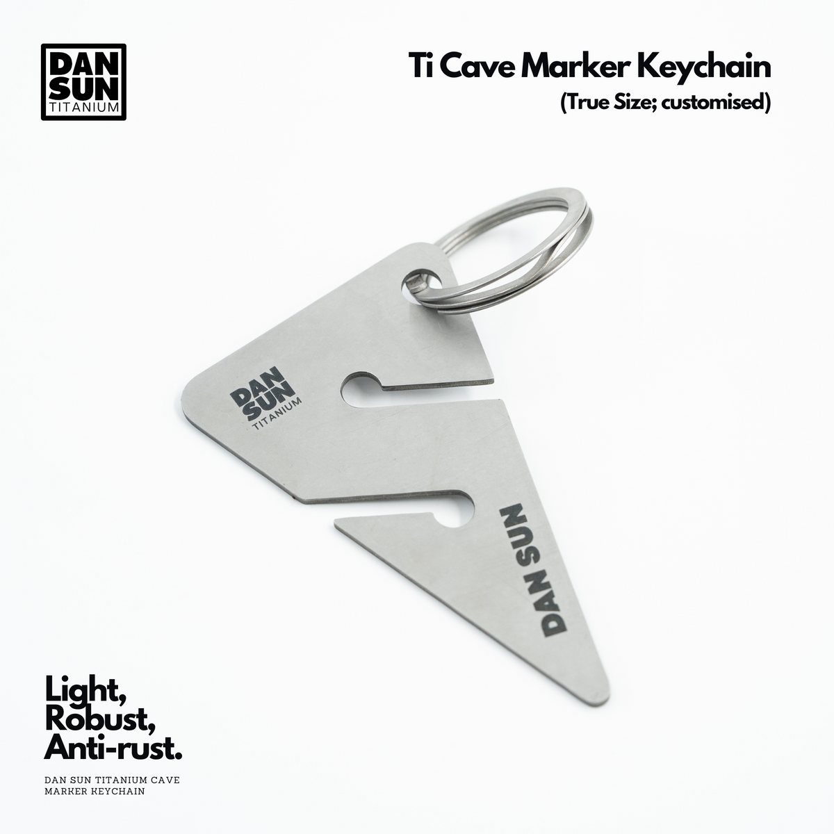 Titanium Cave Marker Keychain (True Size;1pc) image 0