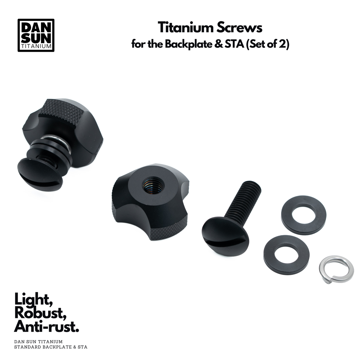 Titanium Screws for BCD Backplates (Set of 2)