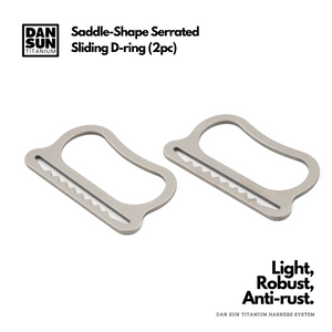 Saddle-shaped Serrated Sliding D-ring (2pc) - Sidemount Harness System image 0