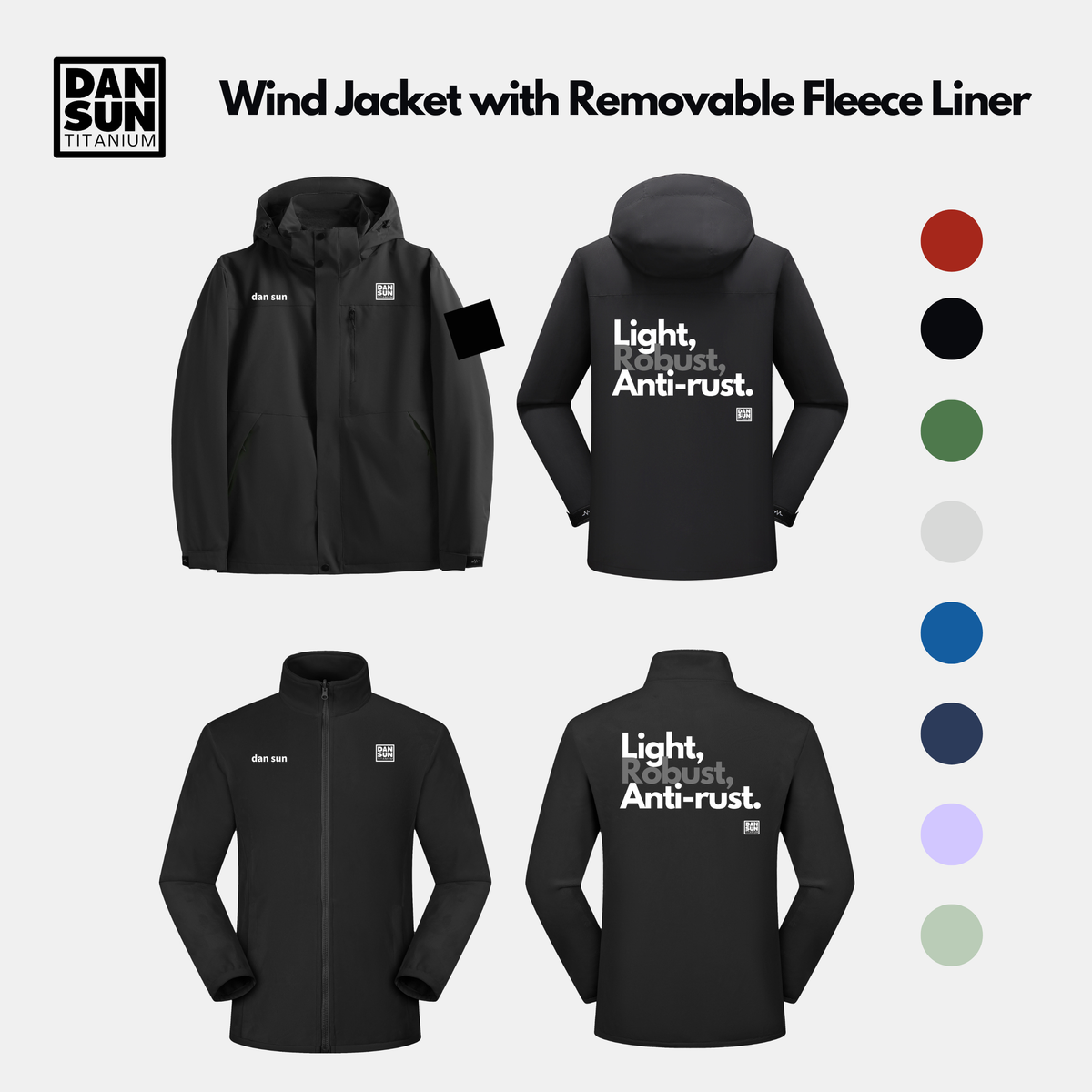 Wind Jacket with Removable Fleece Liner image 3