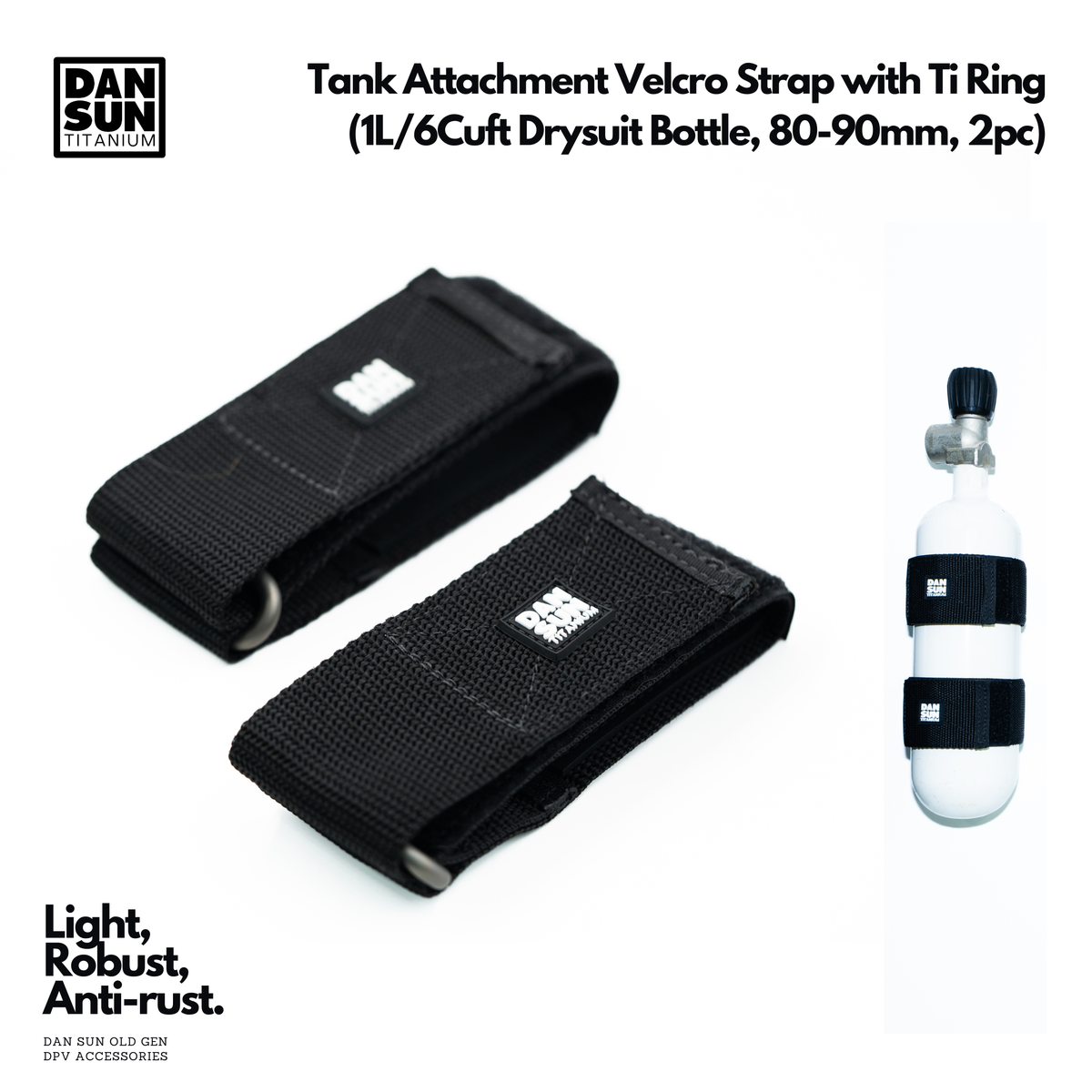 Tank Attachment Velcro Strap with Ti Ring (2pc) image 3
