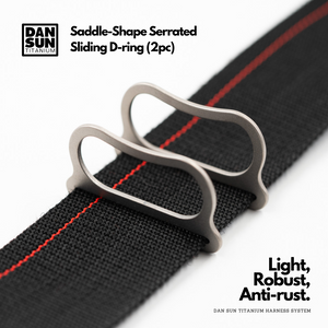 Saddle-shaped Serrated Sliding D-ring (2pc) - Sidemount Harness System image 2