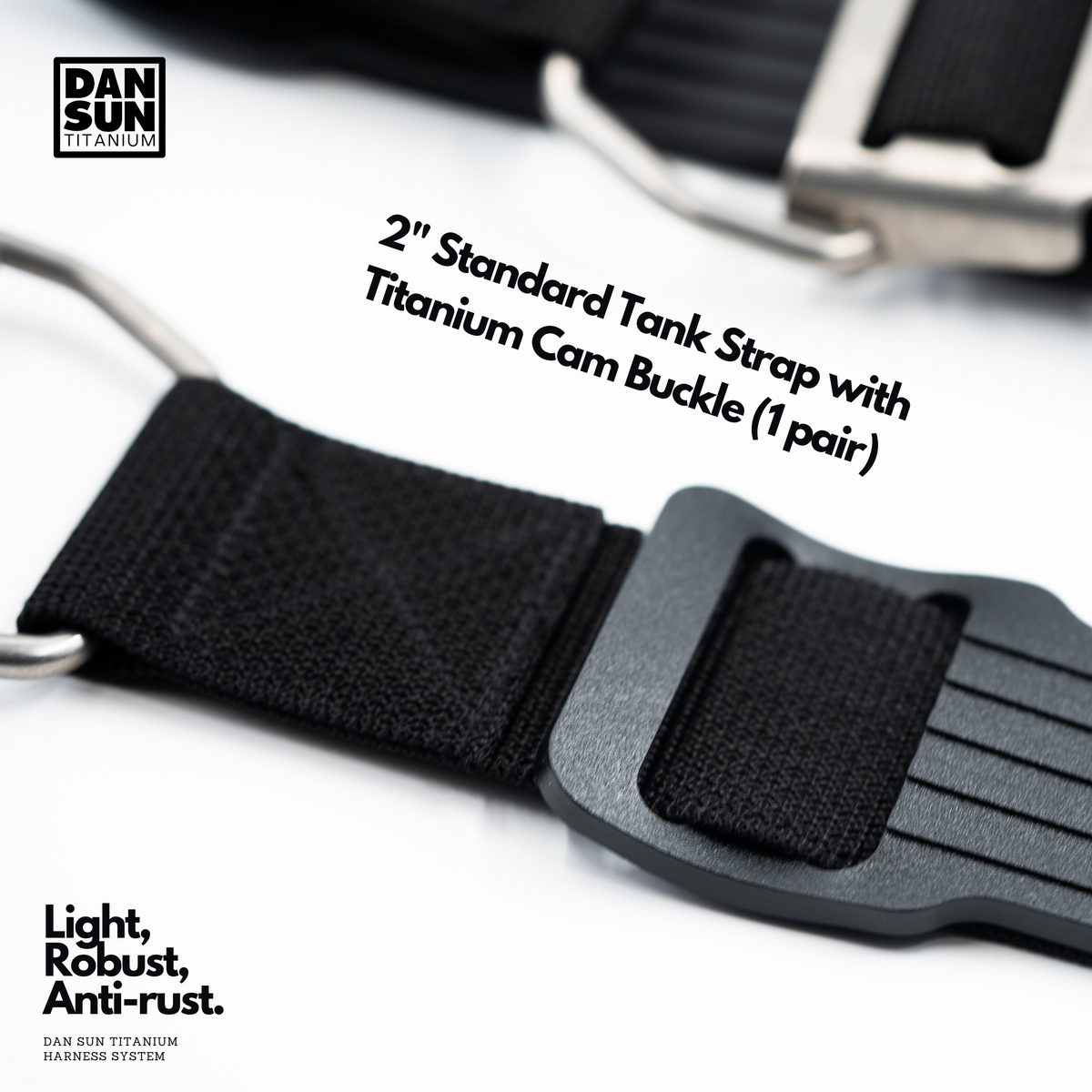 2" Tank Strap with Titanium Cam Buckle (1 pair) image 2