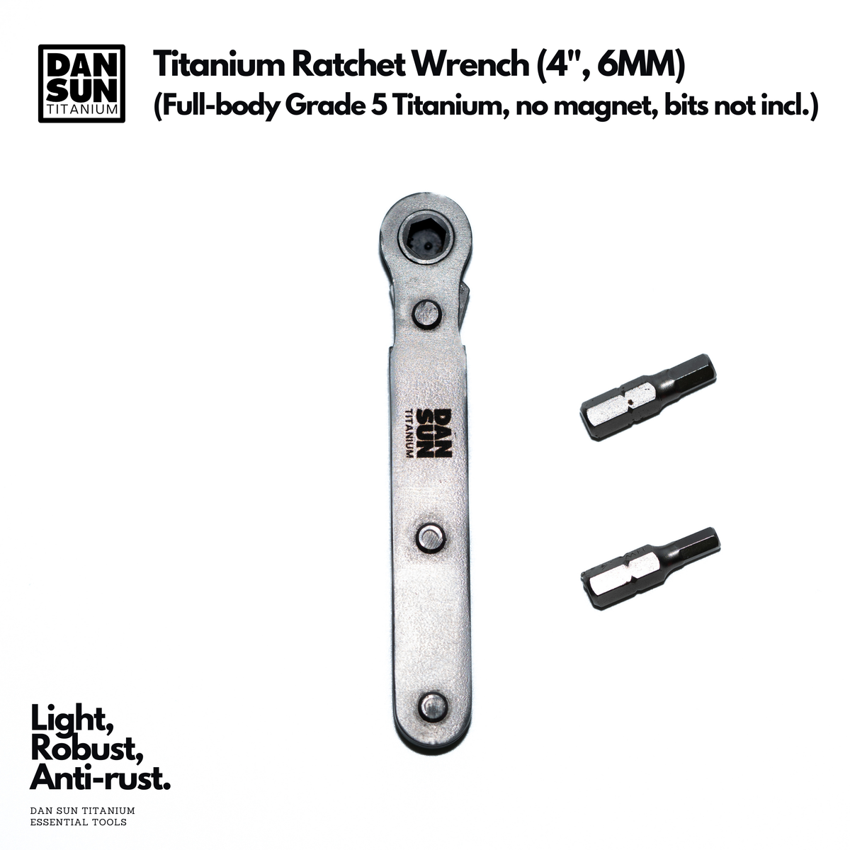 Titanium Ratchet Wrench 4" (6MM) image 2