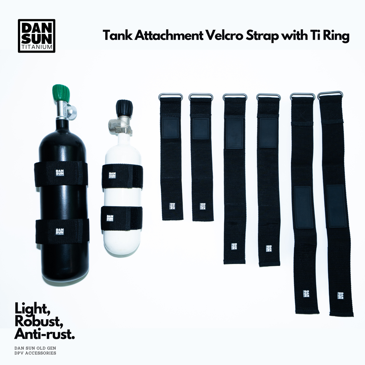 Tank Attachment Velcro Strap with Ti Ring (2pc) image 1