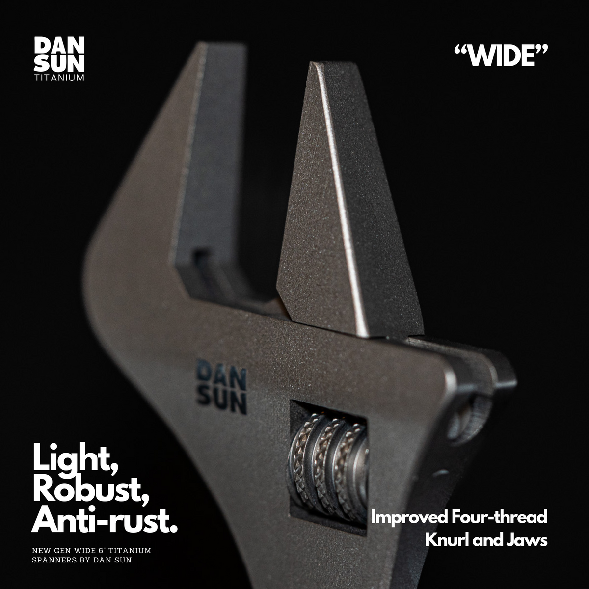 "WIDE" Titanium Adjustable Spanner image 1