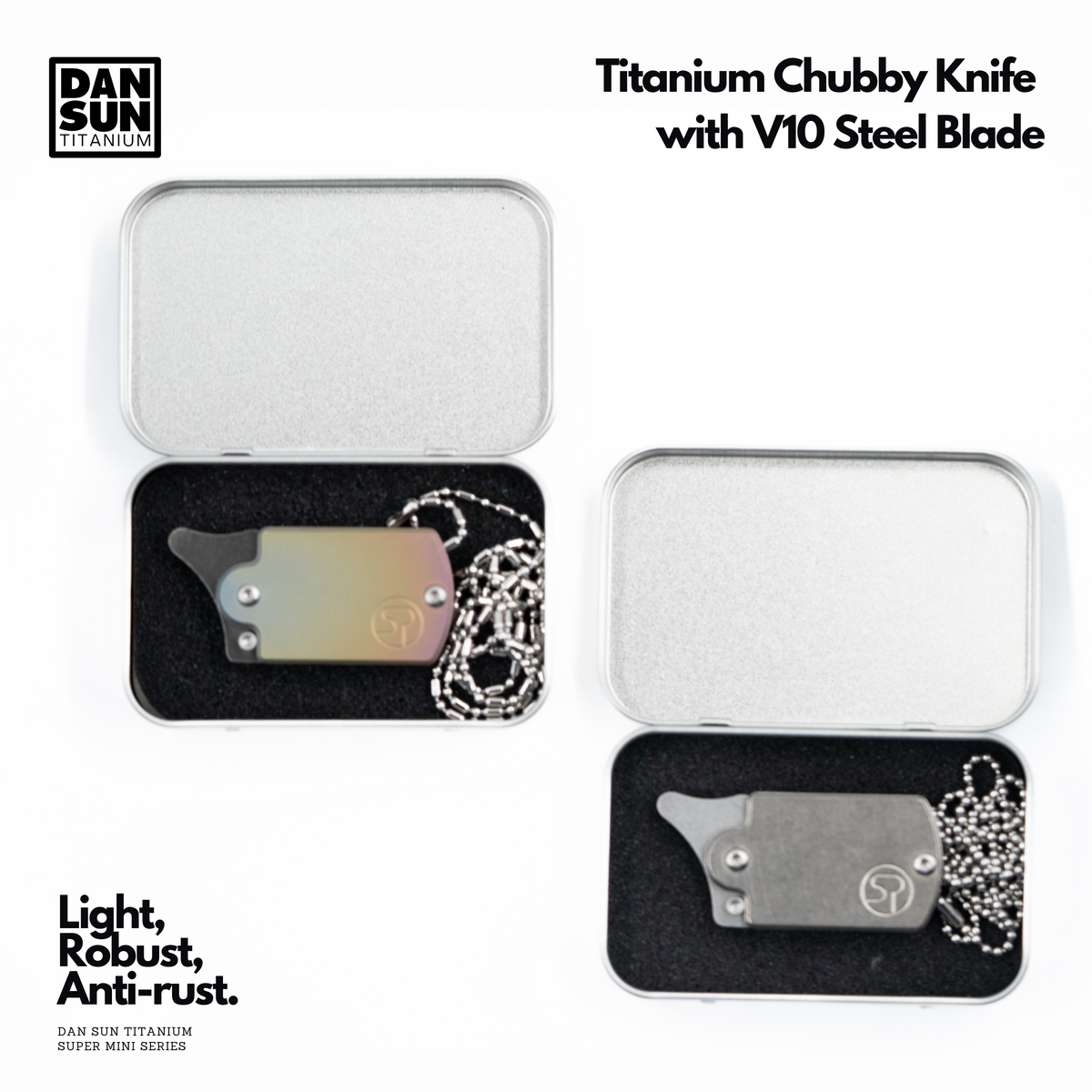 Titanium Chubby Knife with V10 Steel Blade image 5
