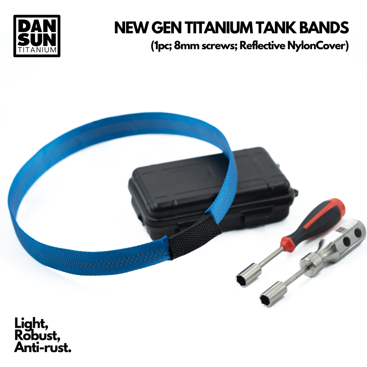 Titanium Tank Band (1pc; 8mm screw; reflective nylon) image 11