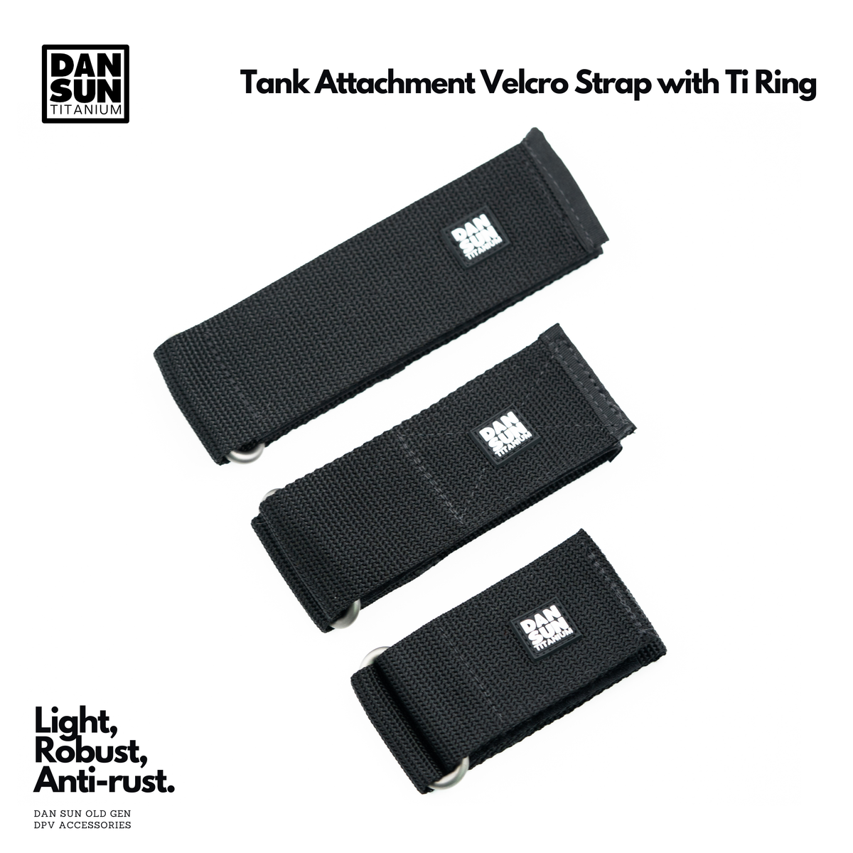 Tank Attachment Velcro Strap with Ti Ring (2pc) image 2