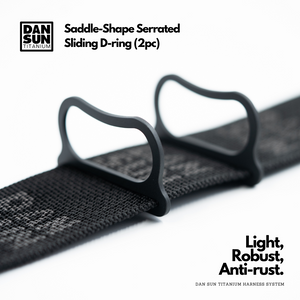 Saddle-shaped Serrated Sliding D-ring (2pc) - Sidemount Harness System image 4