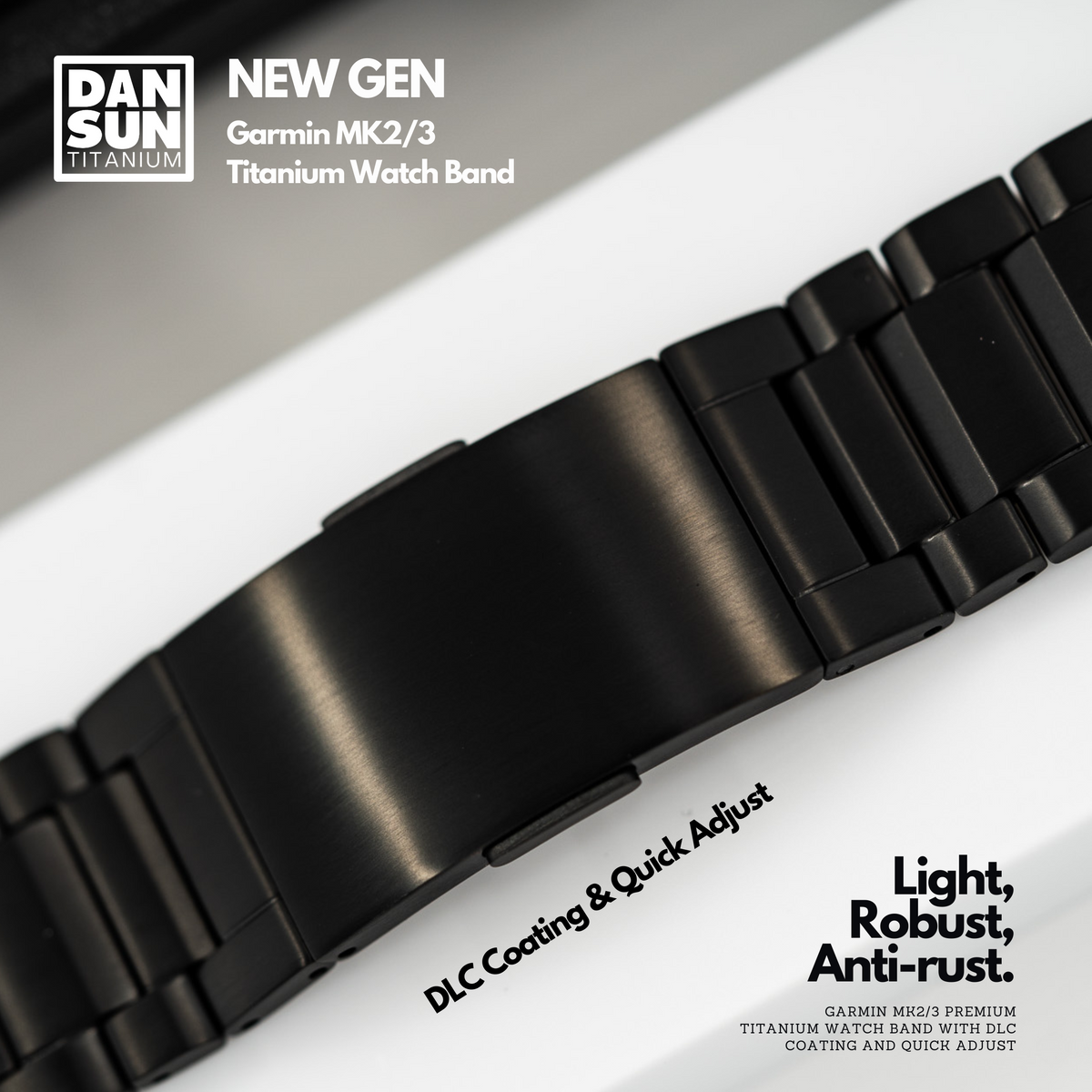 Top Class Garmin MK2/3 DLC Coating Titanium Watch Band image 6