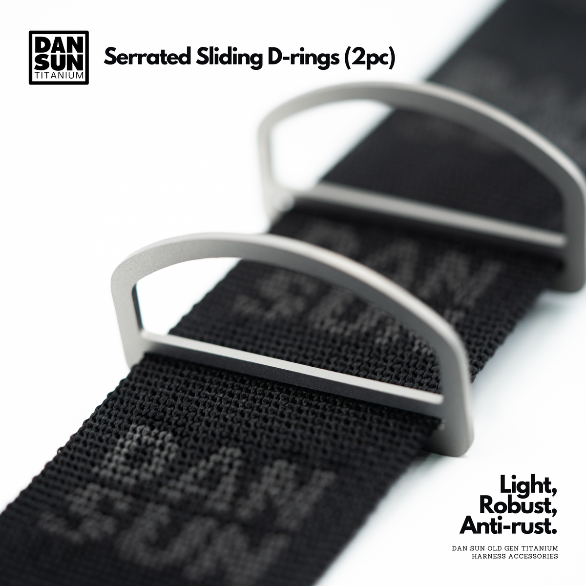 Serrated Sliding D-rings (2pc) image 2