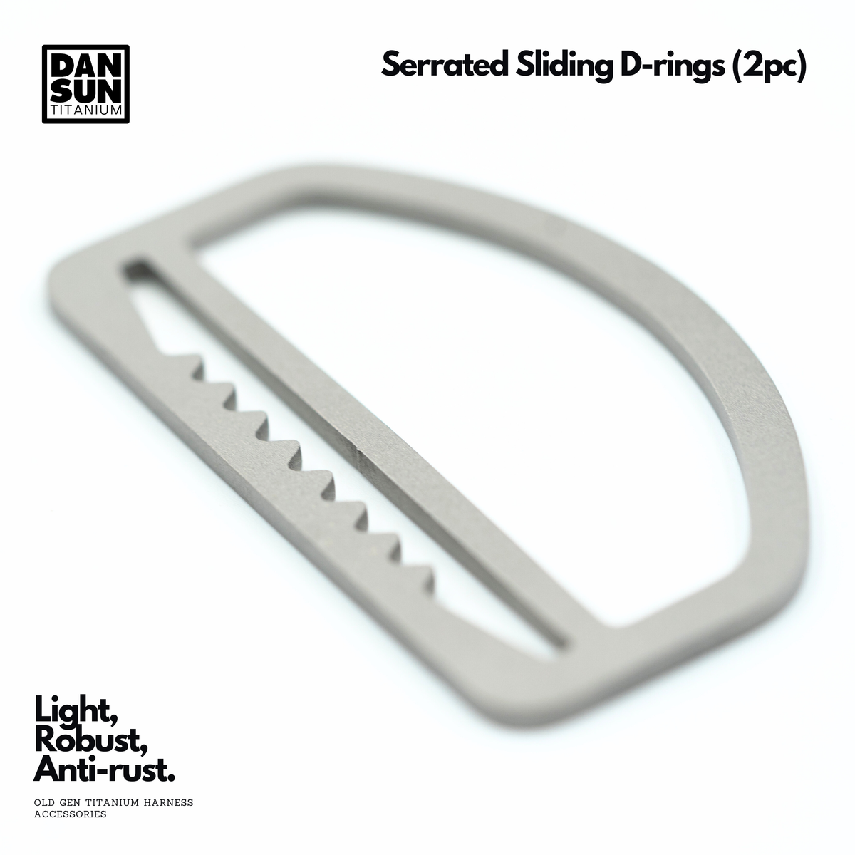 Serrated Sliding D-rings (2pc) image 1