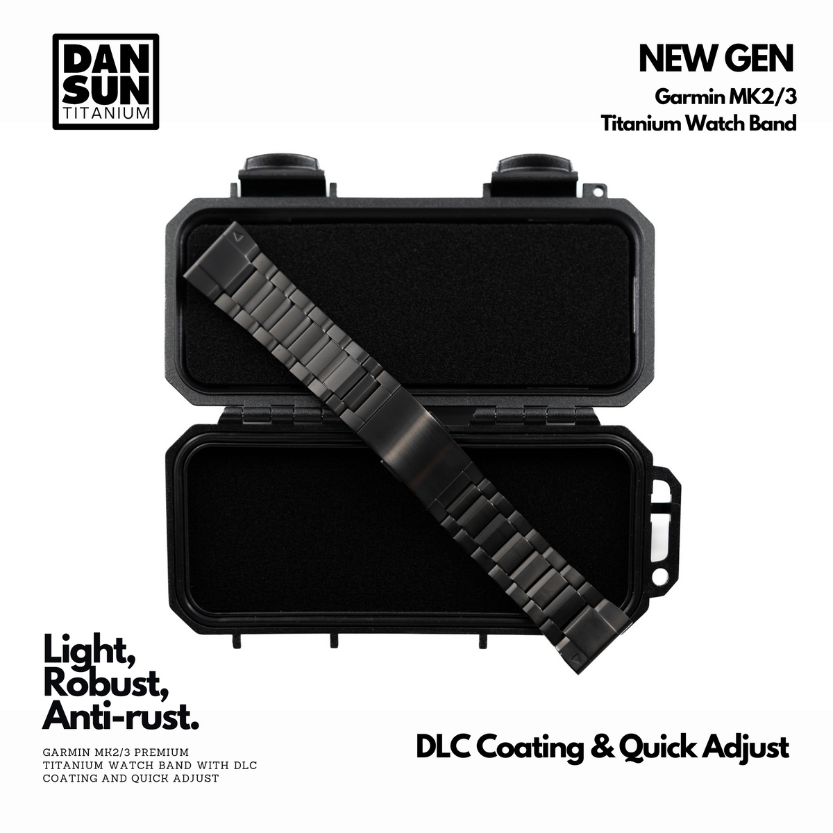 Top Class Garmin MK2/3 DLC Coating Titanium Watch Band image 2