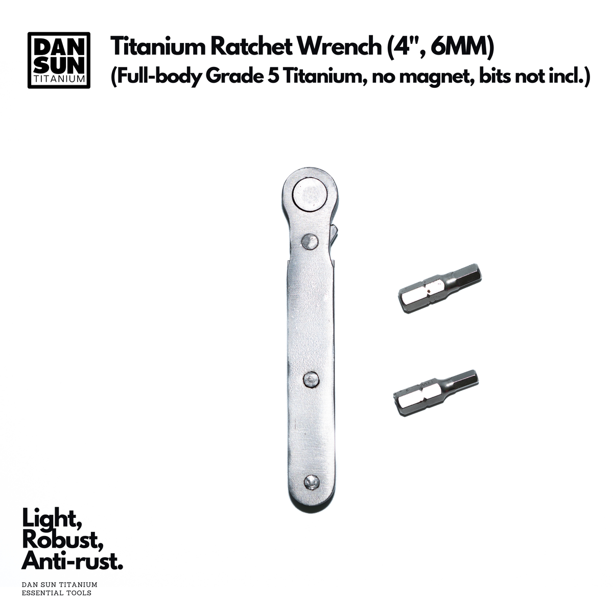 Titanium Ratchet Wrench 4" (6MM) image 3