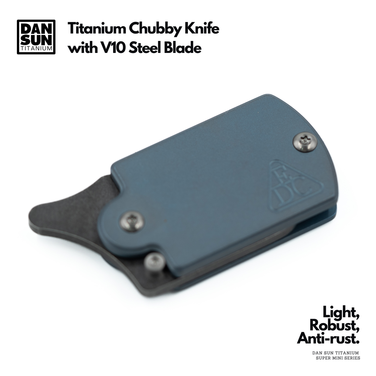 Titanium Chubby Knife with V10 Steel Blade image 7