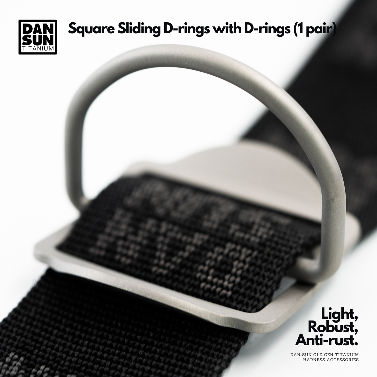 Square Sliding D-rings (2pc) image 1