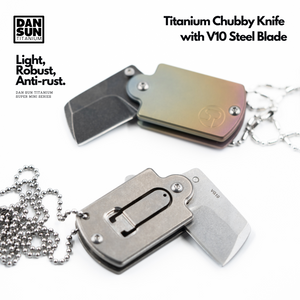Titanium Chubby Knife with V10 Steel Blade image 4