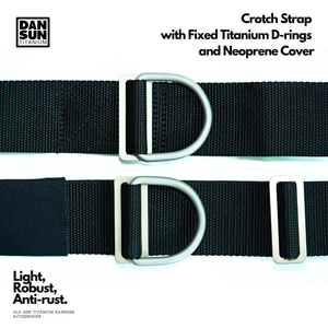 Crotch Strap with Fixed Titanium D-rings and Neoprene Cover image 3