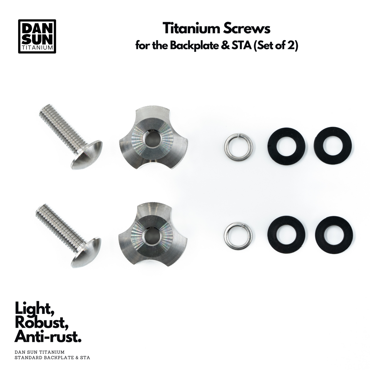 Titanium Screws for BCD Backplates (Set of 2) image 1