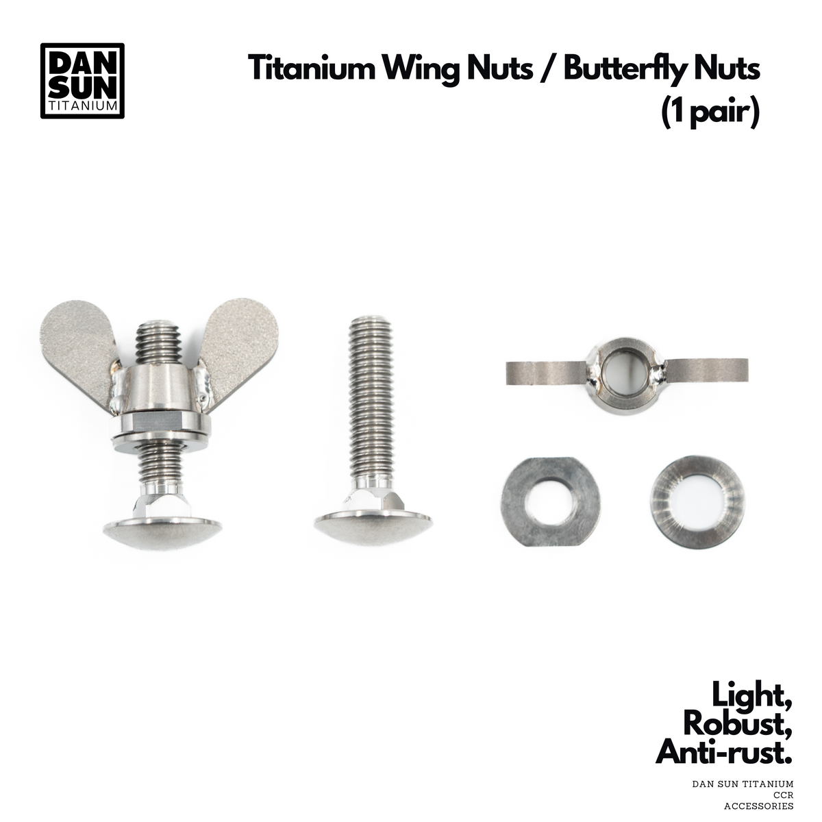 Titanium Wing Nuts for CCR Backplates (1 pair) image 2