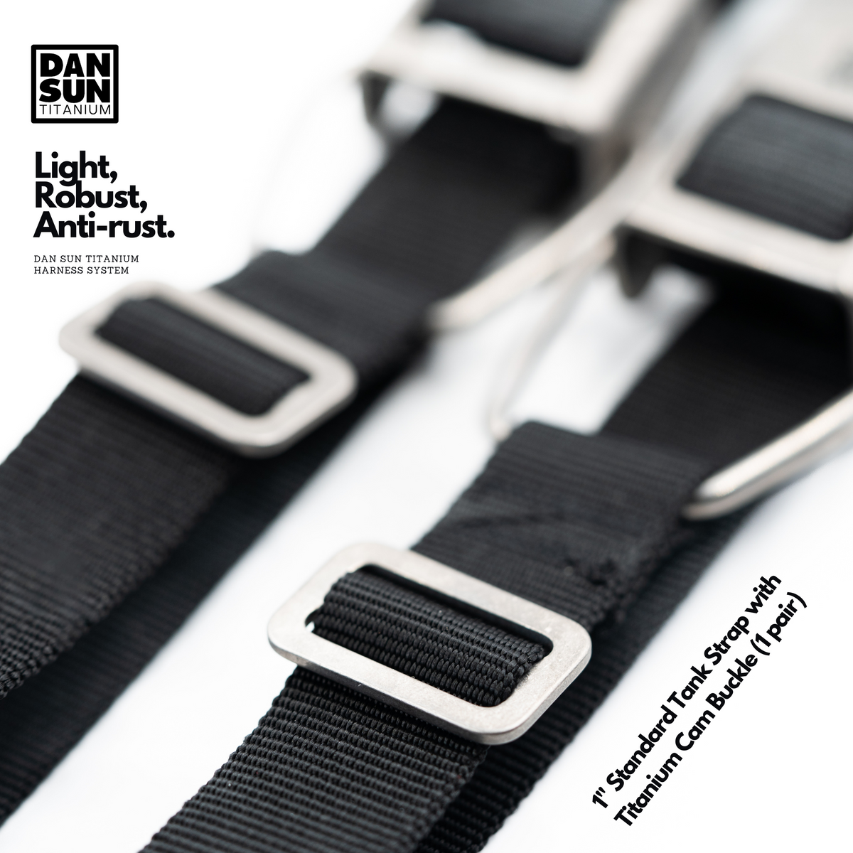 1" Tank Strap with Titanium Cam Buckle (1 pair) image 4