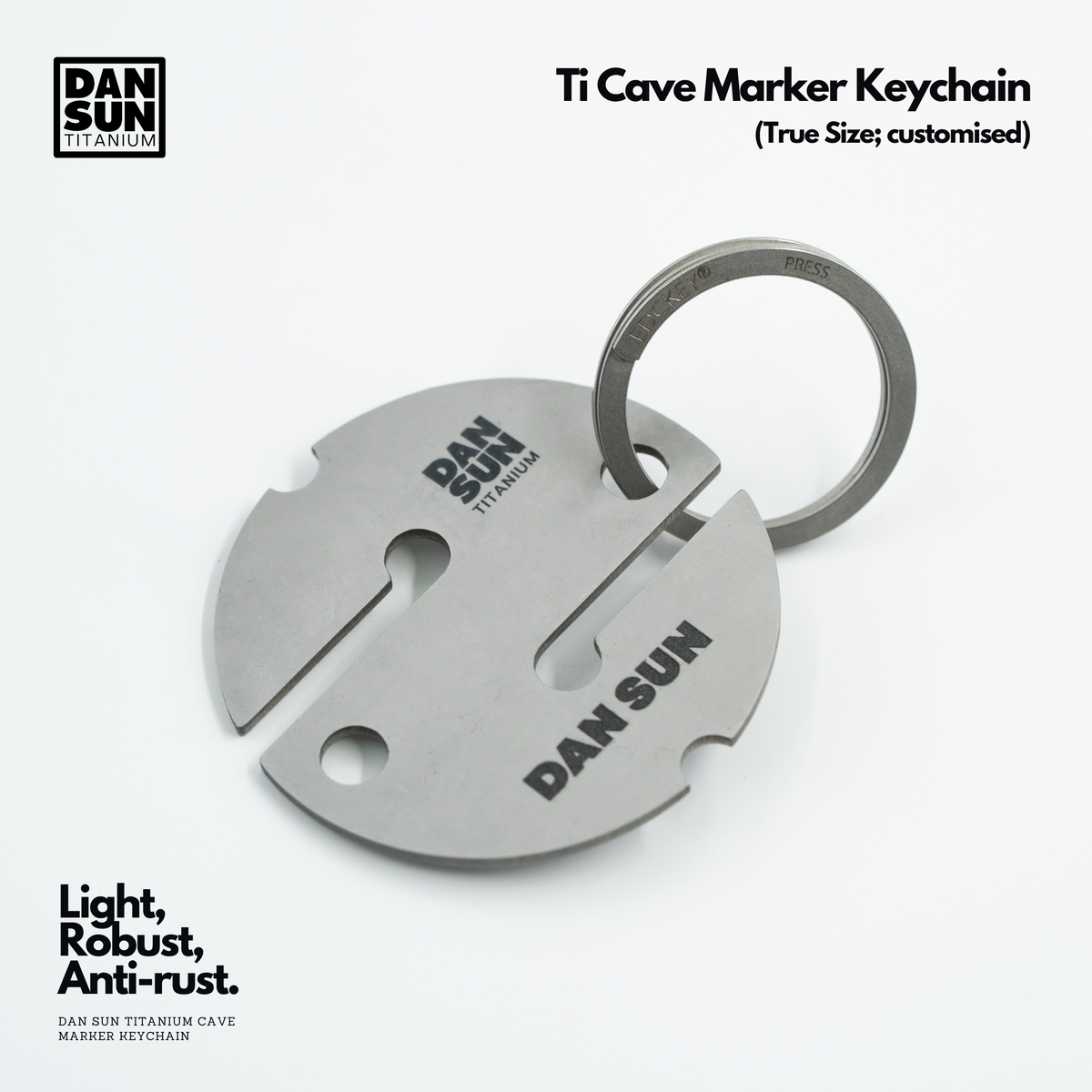 Titanium Cave Marker Keychain (True Size;1pc) image 1