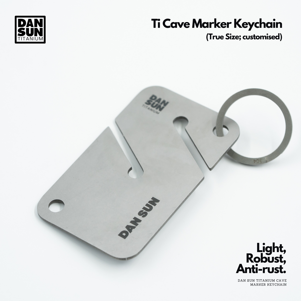 Titanium Cave Marker Keychain (True Size;1pc) image 2