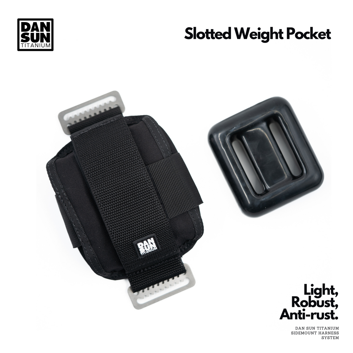 Slotted Weight Pocket (1pc) - Sidemount Harness System image 1