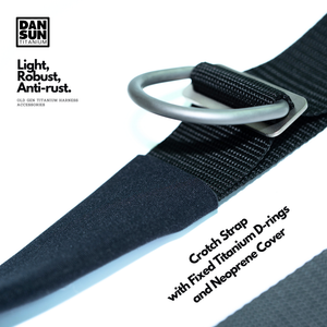 Crotch Strap with Fixed Titanium D-rings and Neoprene Cover image 1