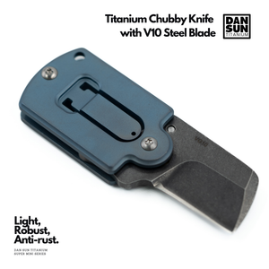 Titanium Chubby Knife with V10 Steel Blade image 8