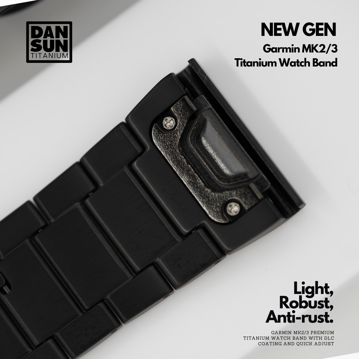 Top Class Garmin MK2/3 DLC Coating Titanium Watch Band image 7