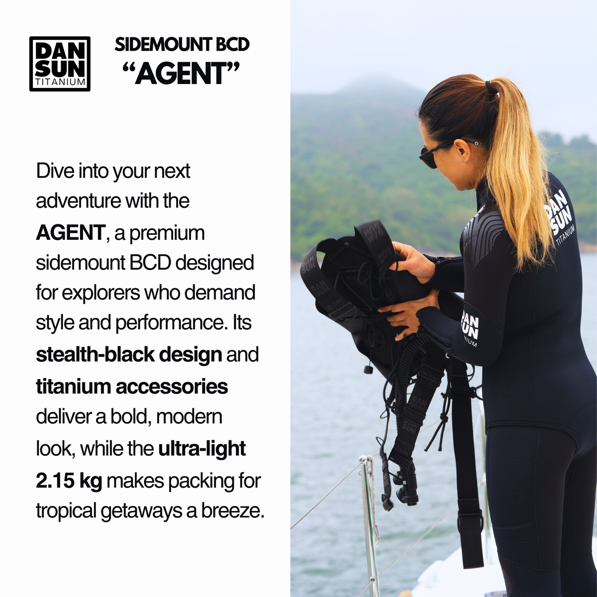 TITANIUM "AGENT" SIDEMOUNT BCD image 2