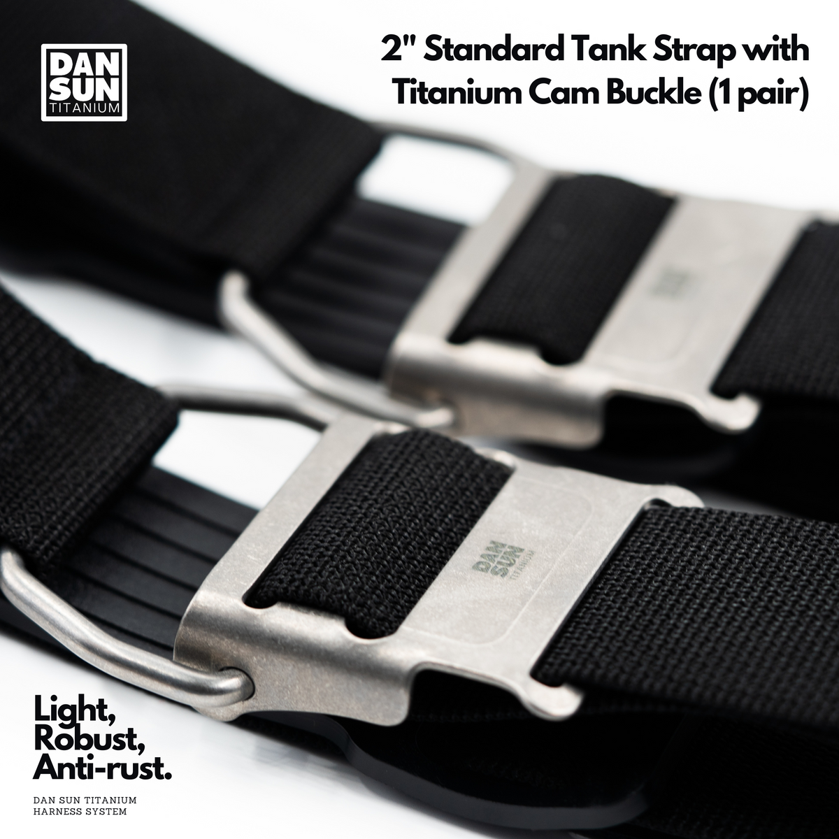2" Tank Strap with Titanium Cam Buckle (1 pair) image 1