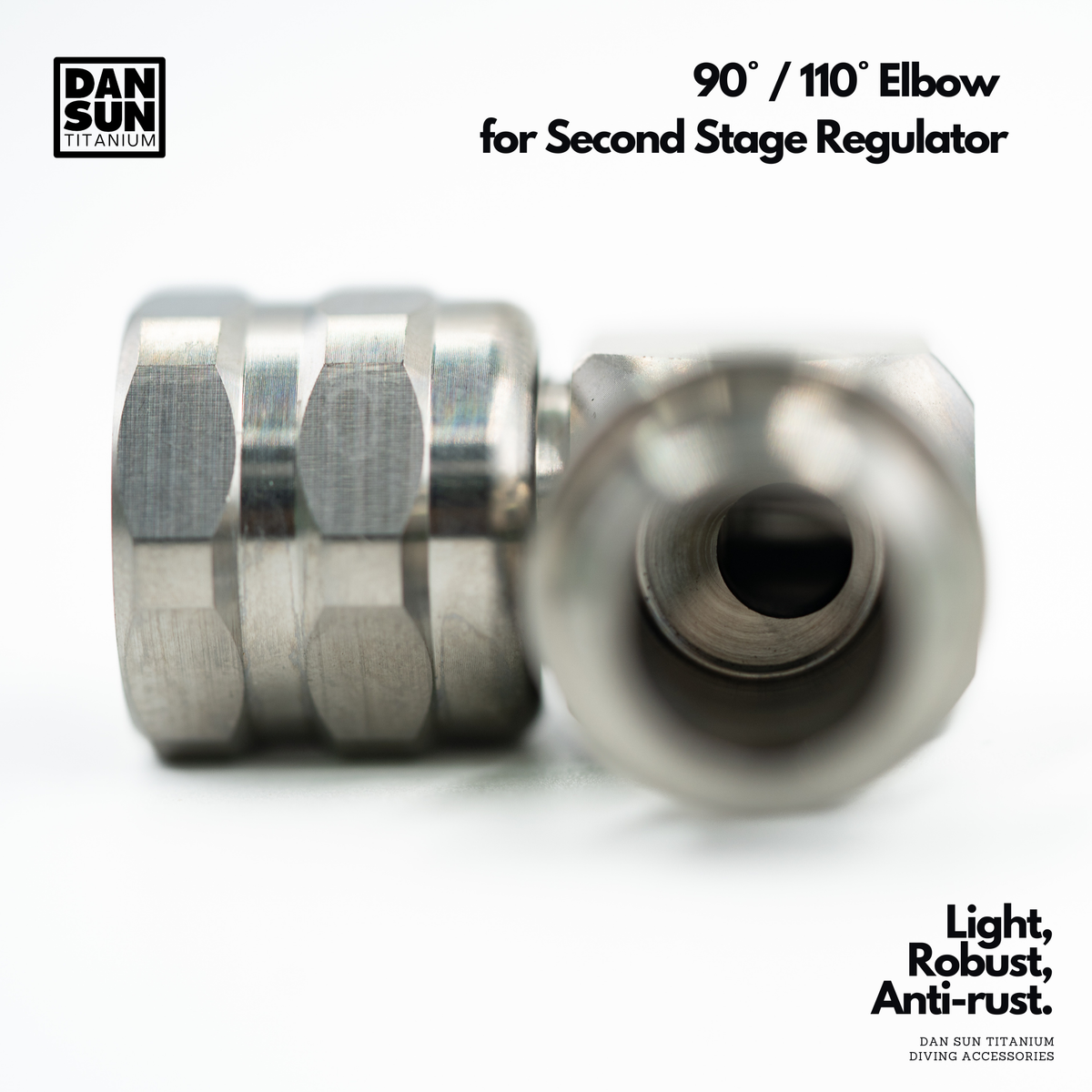 90° / 110° Titanium Elbow for Second Stage Regulator image 2