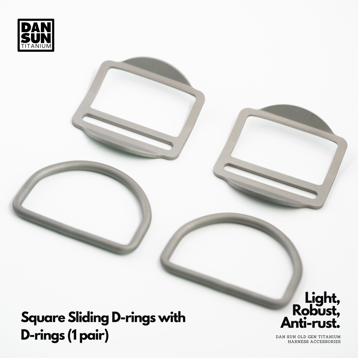 Square Sliding D-rings (2pc) image 0