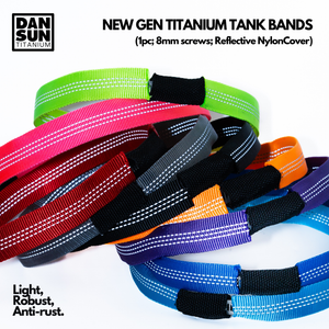 Titanium Tank Band (1pc; 8mm screw; reflective nylon) image 0