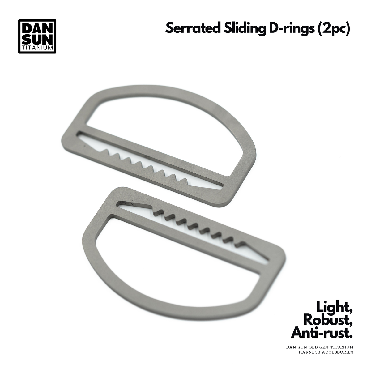 Serrated Sliding D-rings (2pc) image 0